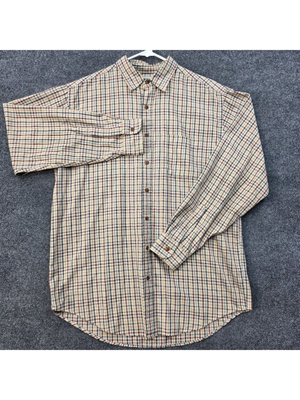 Vintage 90s L.L.Bean Plaid Button Down Shirt LT Cotton Blend Preppy Old Money